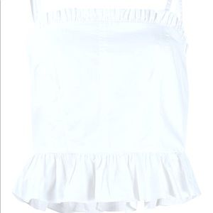 ULLA JOHNSON
White Ruffle-Trim Sleeveless Top